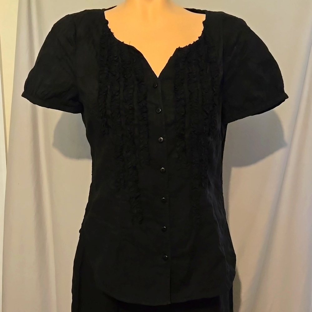 August Silk Bohemian style textured blouse